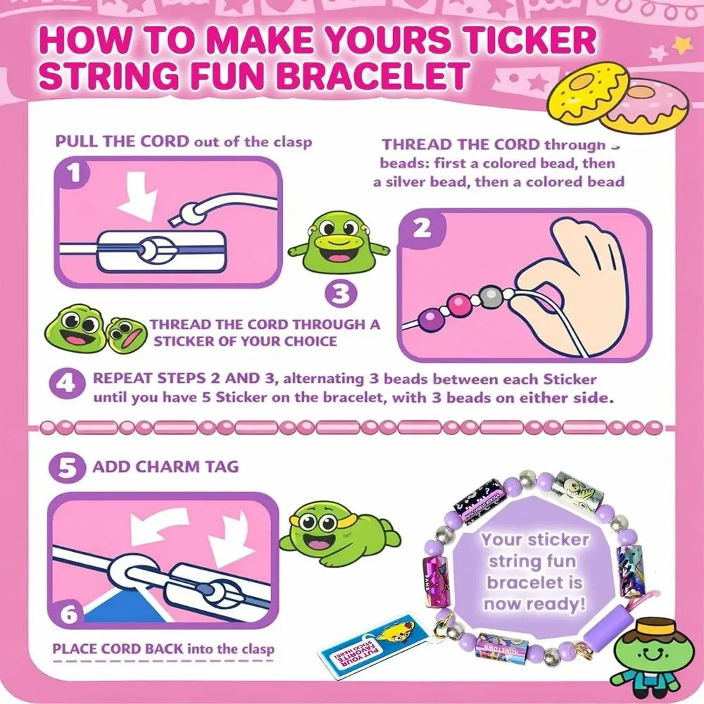 Bracelet Making Kit for Kids – 60 Reusable Stickers, DIY Craft for Ages 5-12